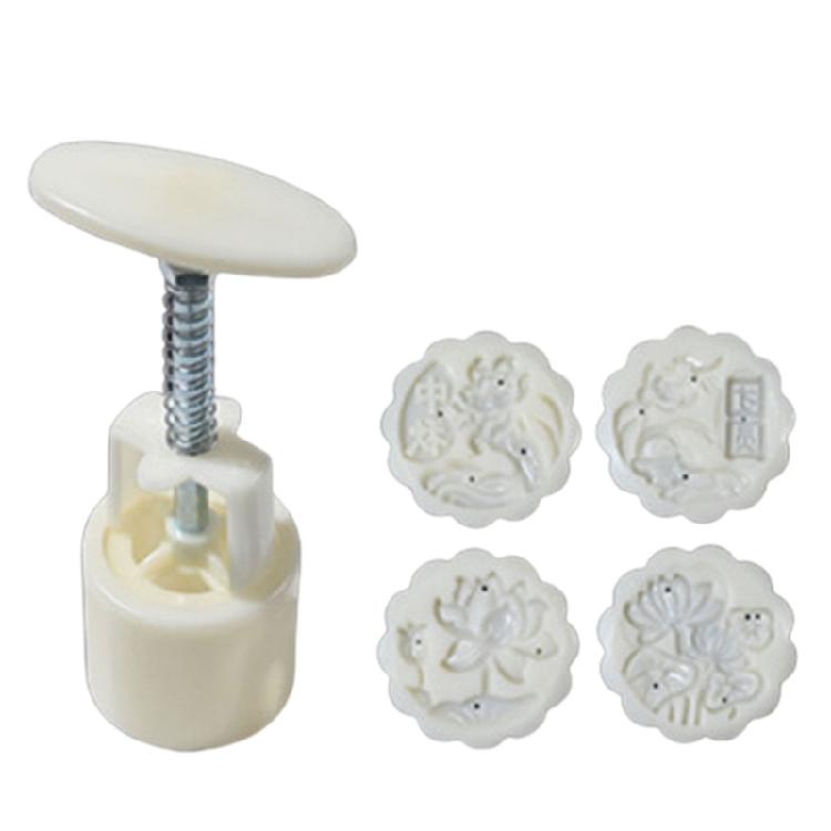 Various Shape Mooncake Mold DIY Hand Pressure Fondant Mooncake Mould with Stamps