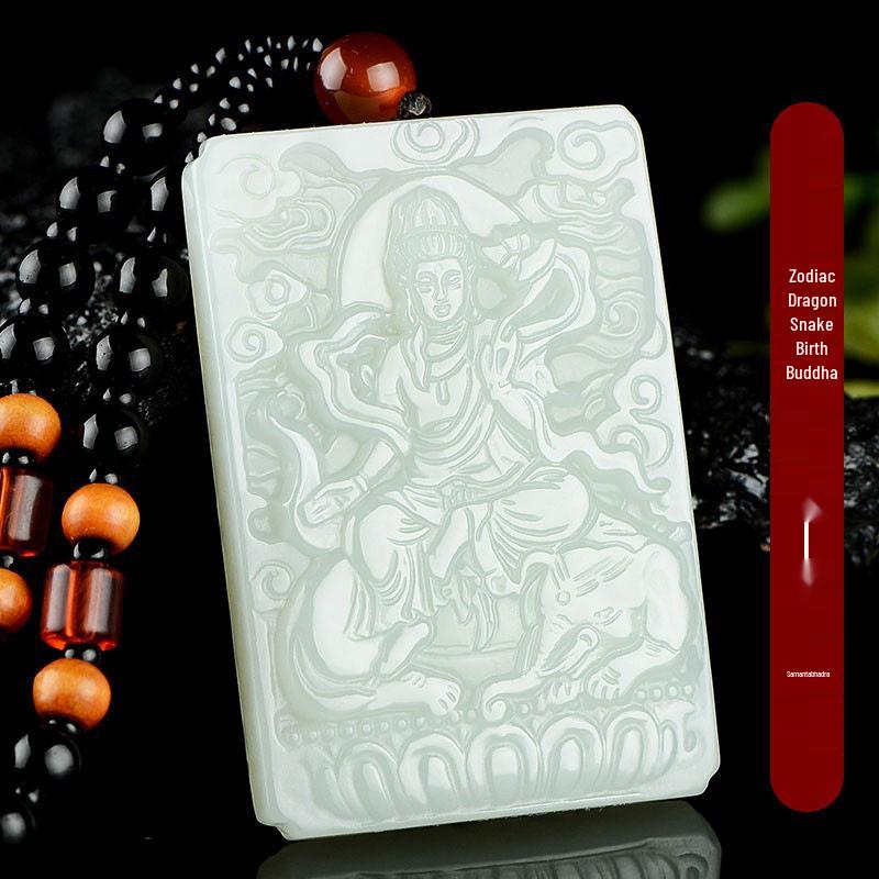 Xinjiang Hetian Jade Tathagata Pendant: Unisex Zodiac Birth Buddha, Guardian Deity for Sheep and Monkey, with Certificate