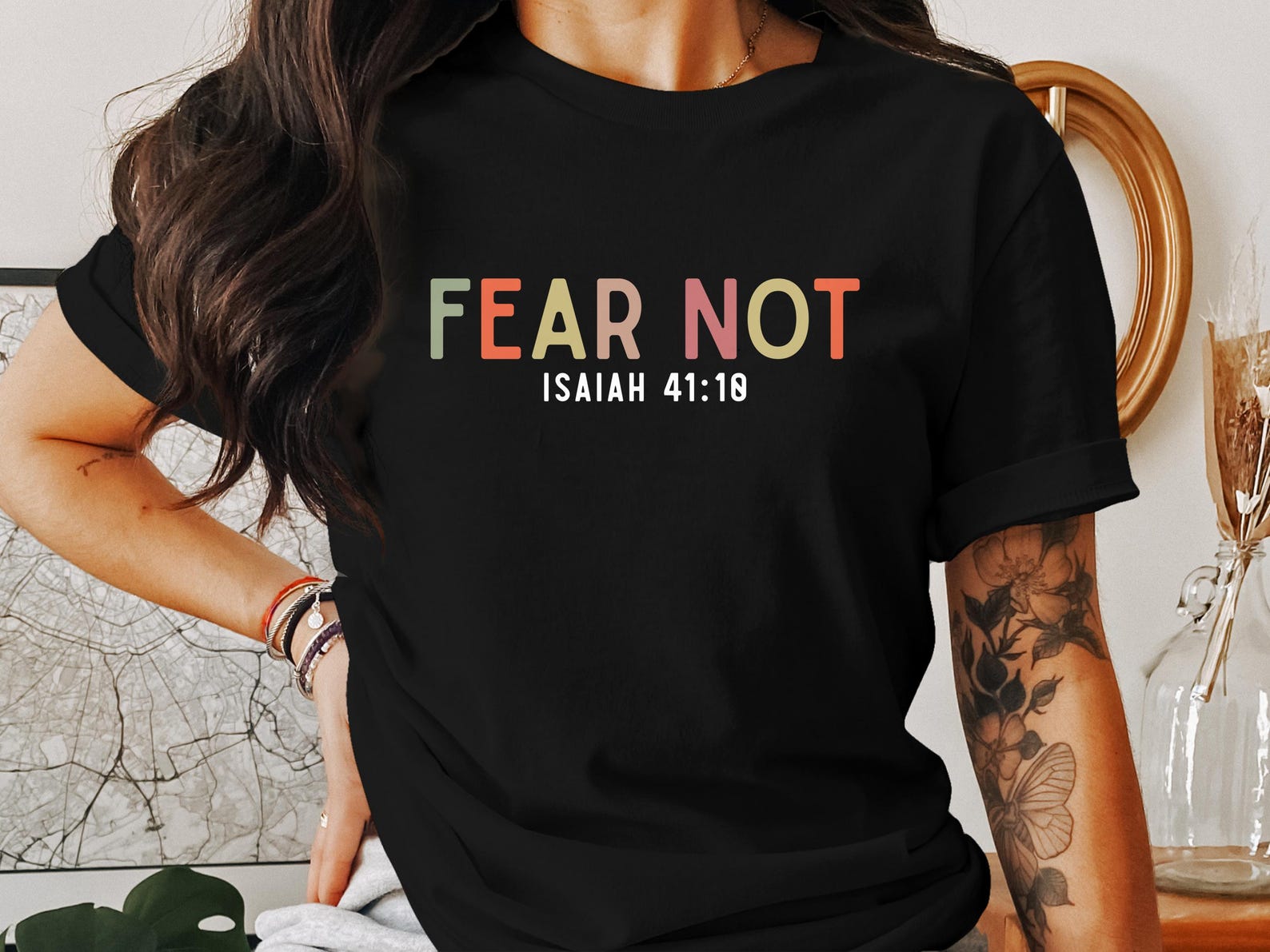 Fear Not T-Shirts, Christian Shirts, Religious Tee, Inspirational Gift, God Shirts, Jesus Apparel, Holy Cross Design, Faith Shirts S