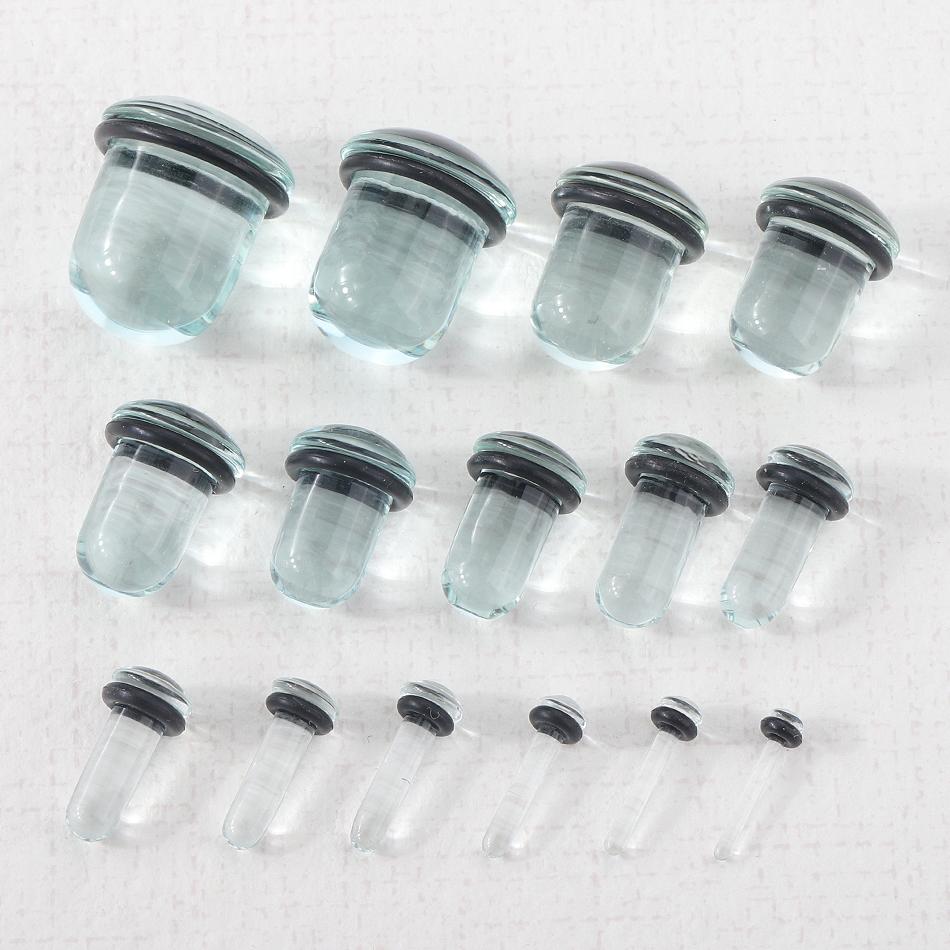 2Pcs/lot Glass Ear Plug And Tunnel 1.6-16mm Ear Dilators Taper Stercher Gauges Single Flare Flesh Expander Body Piercing Jewelry