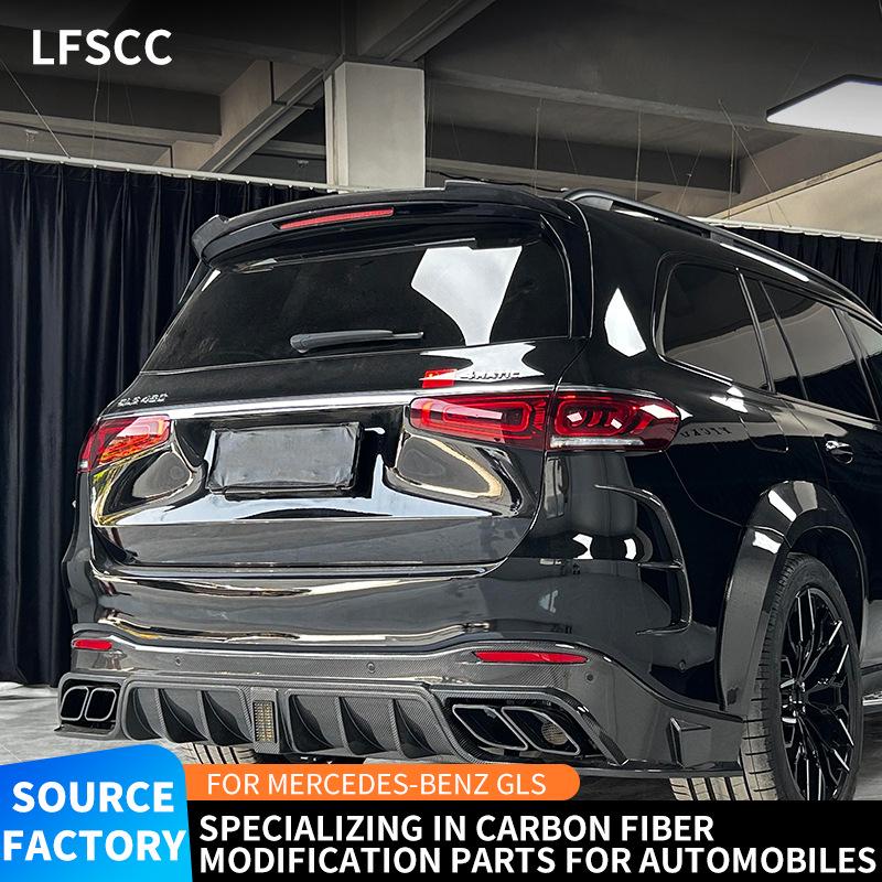 MS Style Carbon Fiber Roof Spoiler & Rear Diffuser for Mercedes GLS 2020-2025 Model