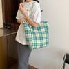 New plaid fresh and lightweight shoulder armpit bag large-capacity tote bag lazy literary and casual handbag