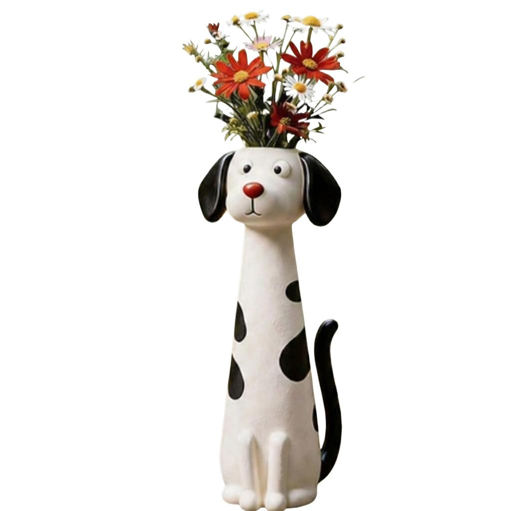 Vaso a Forma di Cane in Resina Artigianale Scultura Decorativa Unica per la Casa per Uso Interno Materiale Durevole Design Artistico