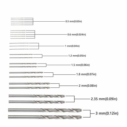 CESFONJER 25-Piece Pin Vise Hand Drill Bits | Micro Mini Twist Drill Bit Set (0.5-3mm) with 1 Pin Vise Rotary Tool for Wood, Jewelry, and Plastic