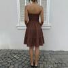 2026 Elegant Strapless Ruched Mini Dress: European & American Sleeveless, Backless Summer Style for Women