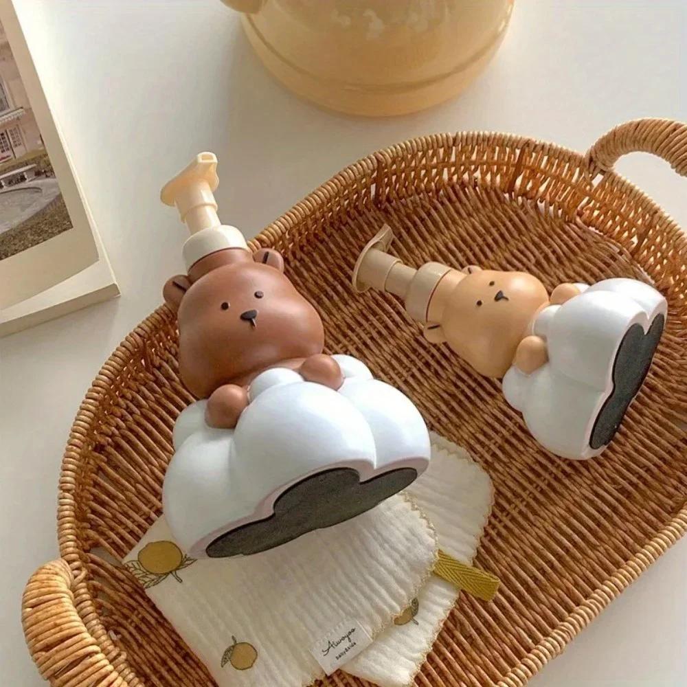 1PC Cartoon Bear Lathering Bottle Press Spray Bottle Bathroom Hand Sanitizer Shampoo Pump Bottle Portable Soap Dispenser
