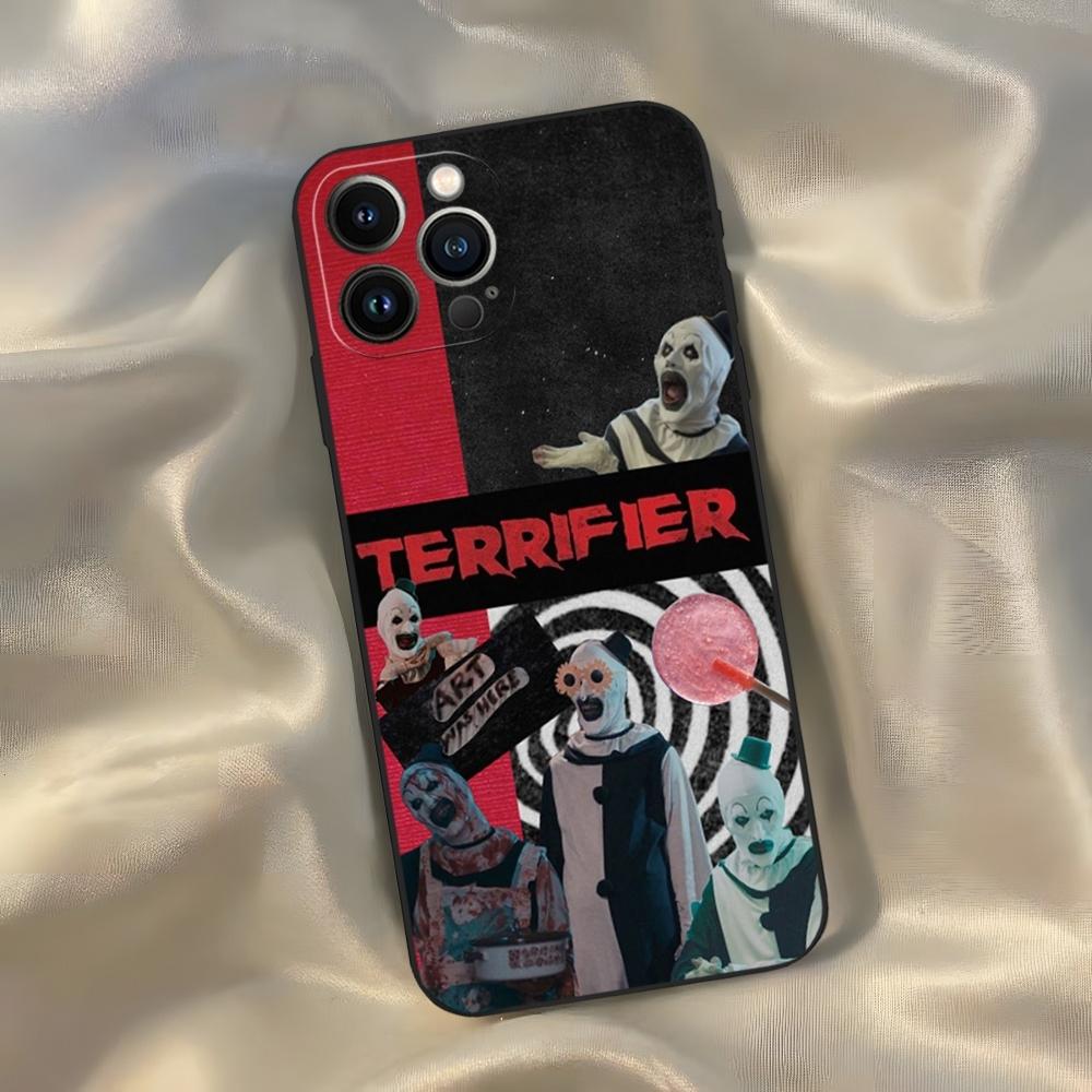 Horror Movie Terrifier Phone Case for Iphone 16 15 14 13 12 11 Pro Max Xr X Xs Mini 8 Plus SE 2022 Black Soft Silicone Cover