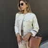 Woman Outerwears Autumn Long Sleeve Cropped Jacket for Women Winter Button Demi-Season Short Coats Elegant Women's Coat