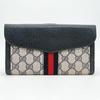 Used GUCCI Old Gucci Long Wallet GG Pattern Sherry Line Supreme Navy
