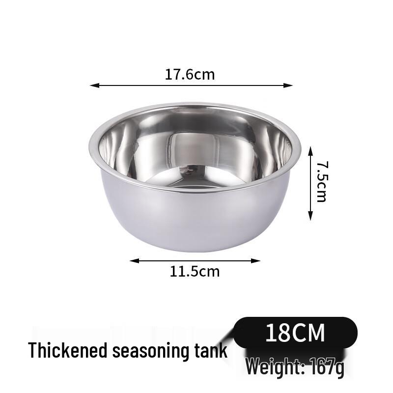 MOLUONA 18cm Stainless Steel Mixing Bowl Set