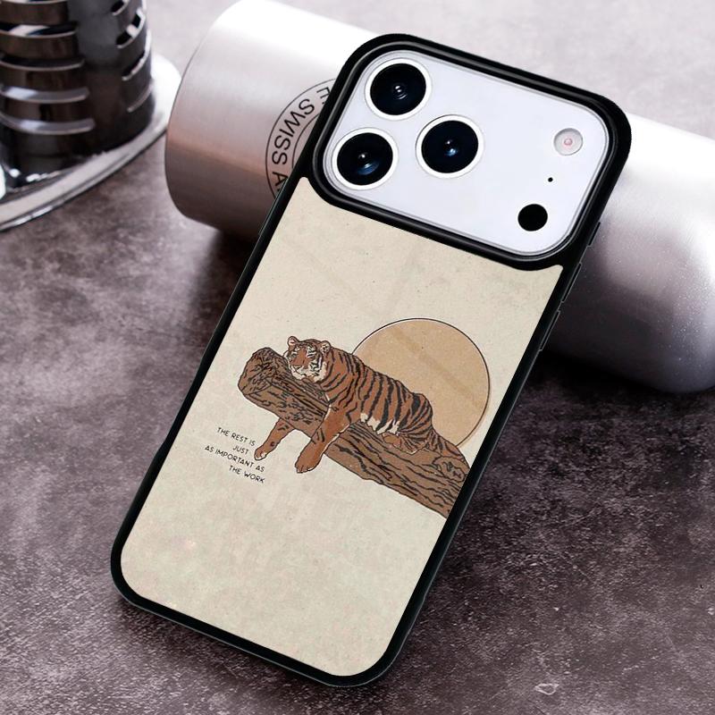 Japanese Tiger Phone Case for iPhone 17 16 15 Pro Max Air 14 13 12 11 Plus Shockproof Cover