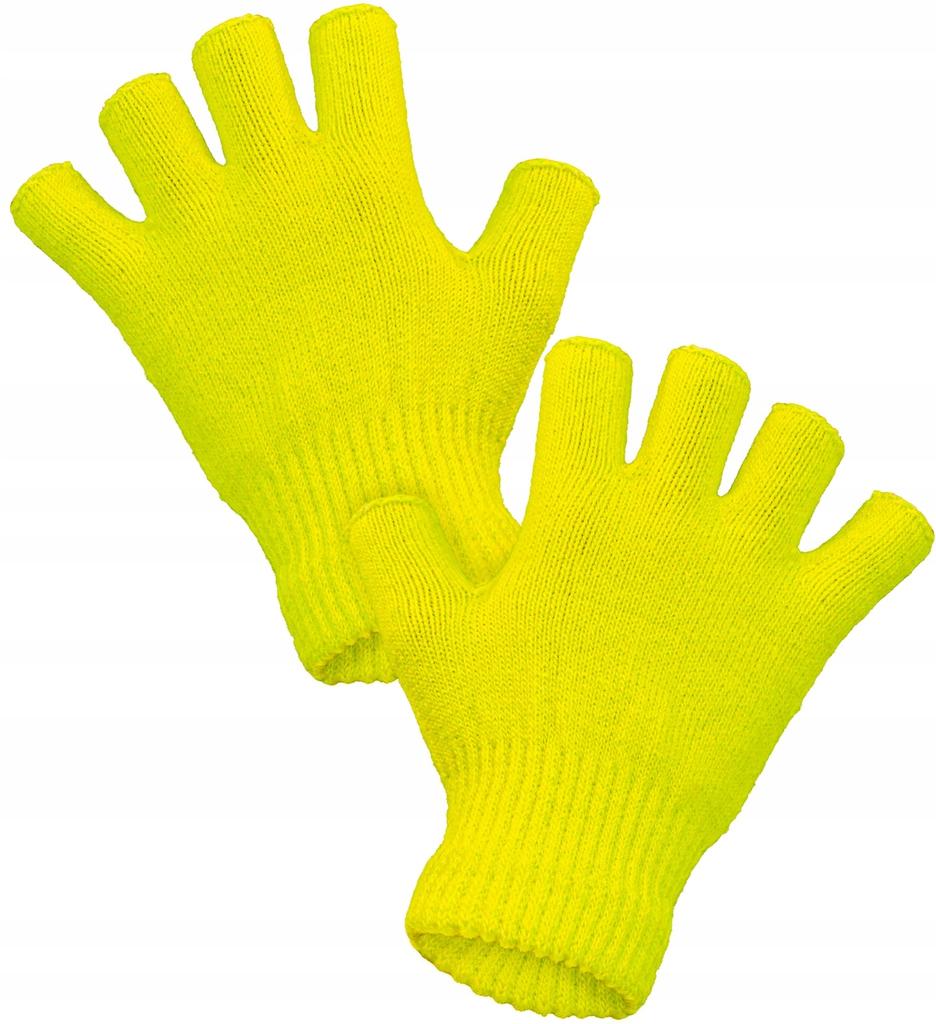 Fingerless Gloves Short Yellow Neon Disco 80s Carnival Ball