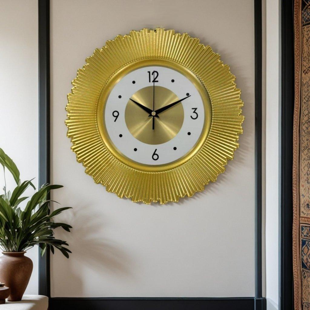 Decorative New Creative Wall Clock Vintage Gold Living Room Clocks European Interior Reloj De Pared Decor Home Decorations