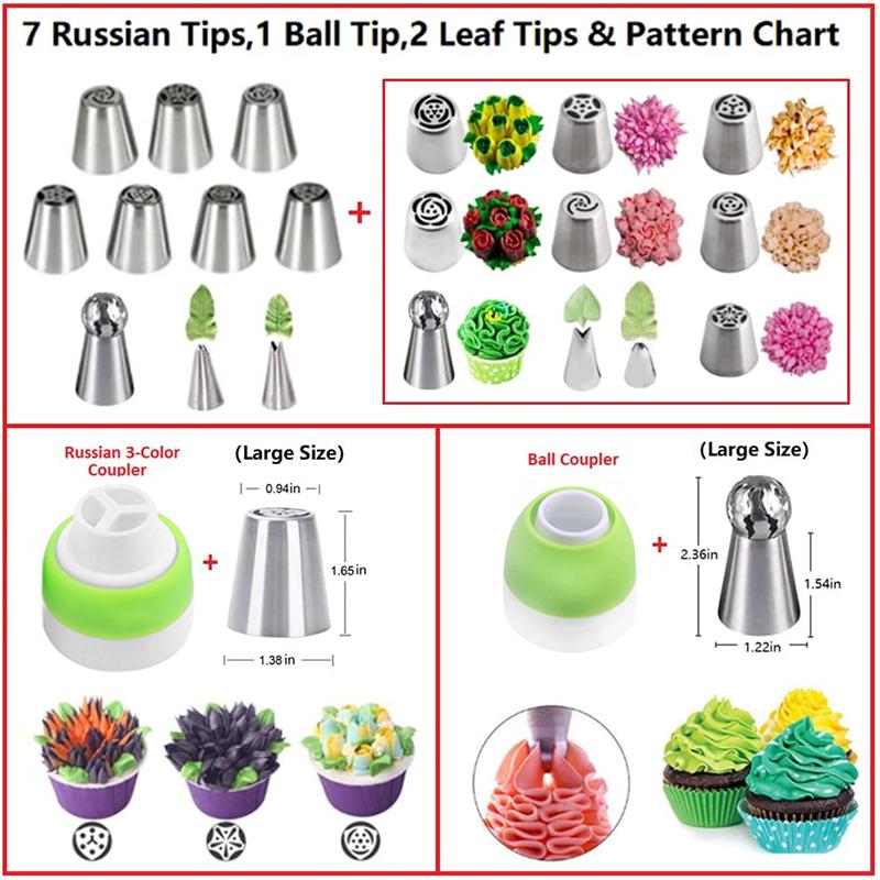 135pcs Cake Decorating Tools Spatula Kit Bakeware Pastry Tools Cake Design Accessories Piping Bag Dress Nozzles Set Icing Socket