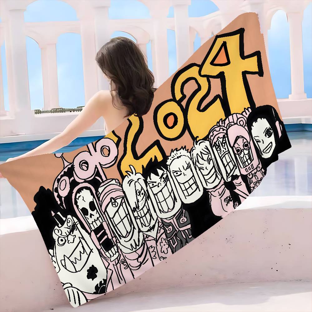Anime O-ONE P-PIECE Anime Beach Swimming Towel Soft Absorbent Washcloth Children's Gifts for Kids Travel Camping Gym