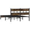 Bed Frame Without Mattress with Headboard Smoked Oak Finish 140 X 190 Cm