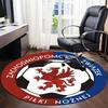 Zachodniopomorski Football Association Red Griffin Circular Area Rug Polish Soccer Round Floor Carpet Gaming Chair Living Room Bedroom Home Decor Mat