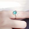 Mermaid Open Fish Tail Ring Blue Glass Adjustable Ring for Women