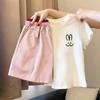 Girls' Stylish Cotton Short-Sleeve T-Shirt Set - Summer Korean Style for Middle & Big Kids
