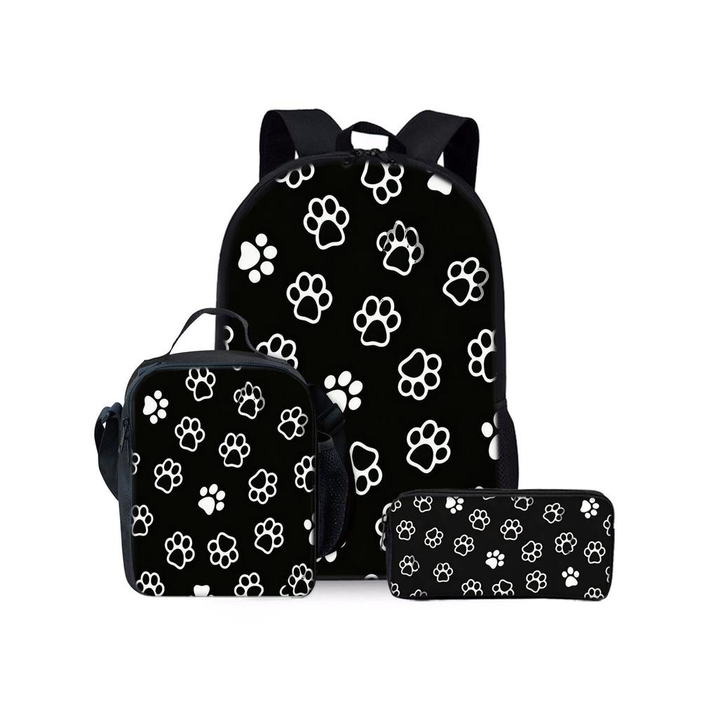 Set Tre Pezzi con Motivo Rottweiler Zainetti per Ragazzo e Ragazza Migliori Regali Cartone Animato 2D Borsa Scolastica per Bambini