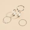 Korean Style Pearl Wave Five-Piece Fashion Ring Set