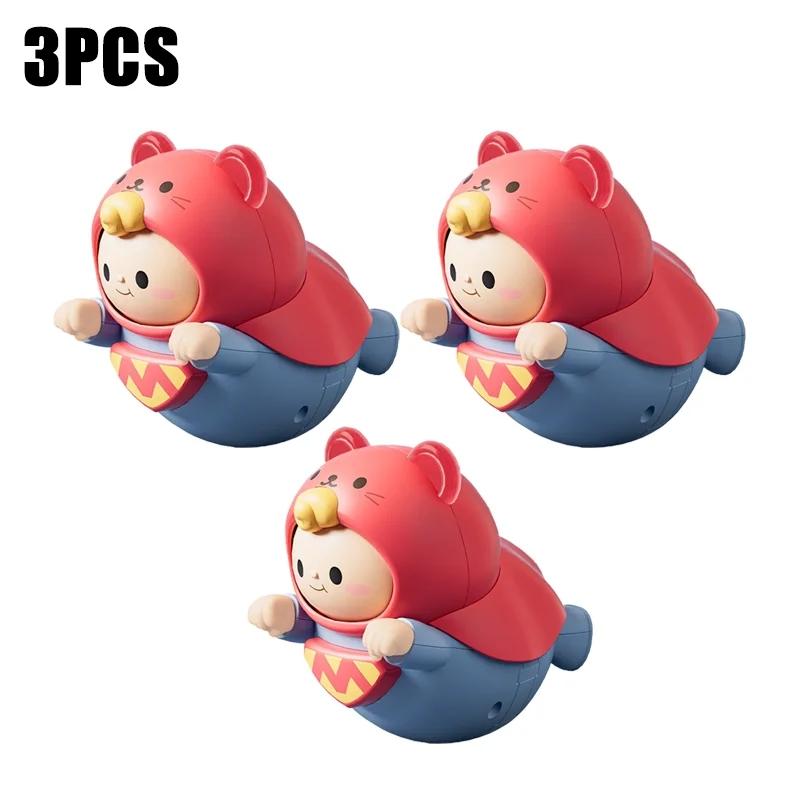 1-5PCS Baby Toys Infant 6 Months Cute Superman Tumbler Toys Children's Soothing Rattles Balance Piggy 0-3 Years Old Baby Gift