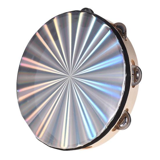 6/8/10inch Reflective Tambourine Single Row Bell Jingle Percussion Instruments