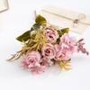 Autumn-Inspired Nordic Silk Rose Bouquet – Artificial Floral Decor for Home & Living Room
