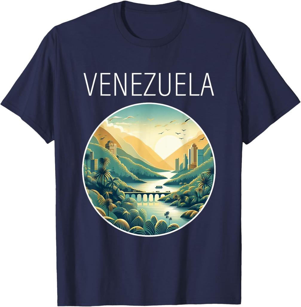 Venezuela Scenery Art Deco TShirt Women Unisex Summer Outdoors Vintage Aesthetic High Quality Cotton Graphic T Shirts Fashion