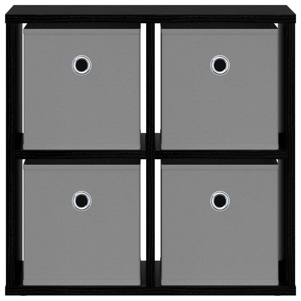 Sideboard with Drawers Black Oak Effect 49.5 x 22 x 47 cm