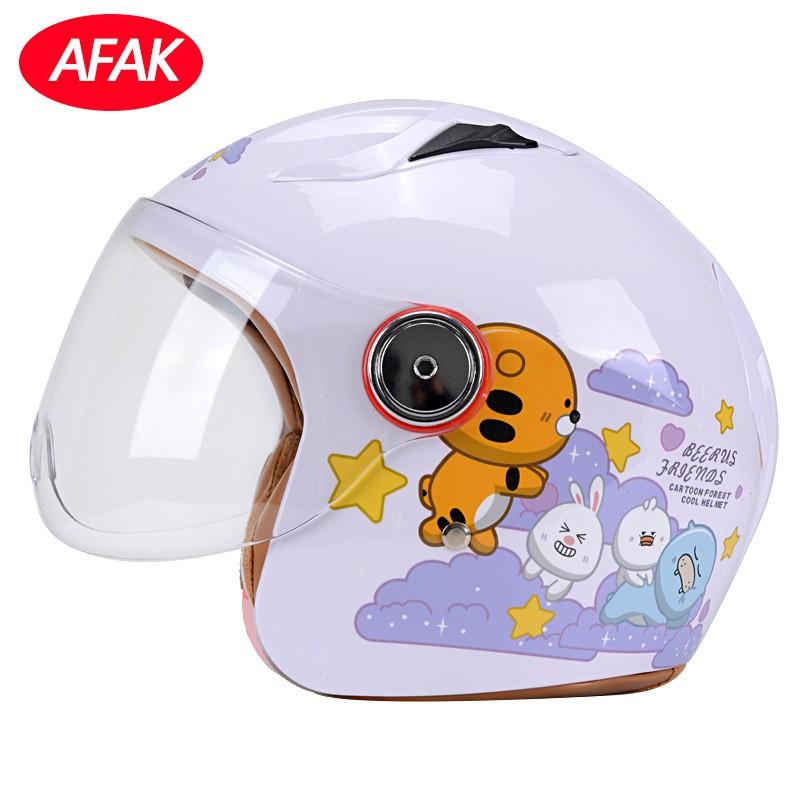 Certified Kids Motorcycle Helmet Electric Scooters ABS Half Safe Lightweight Cartoon Design