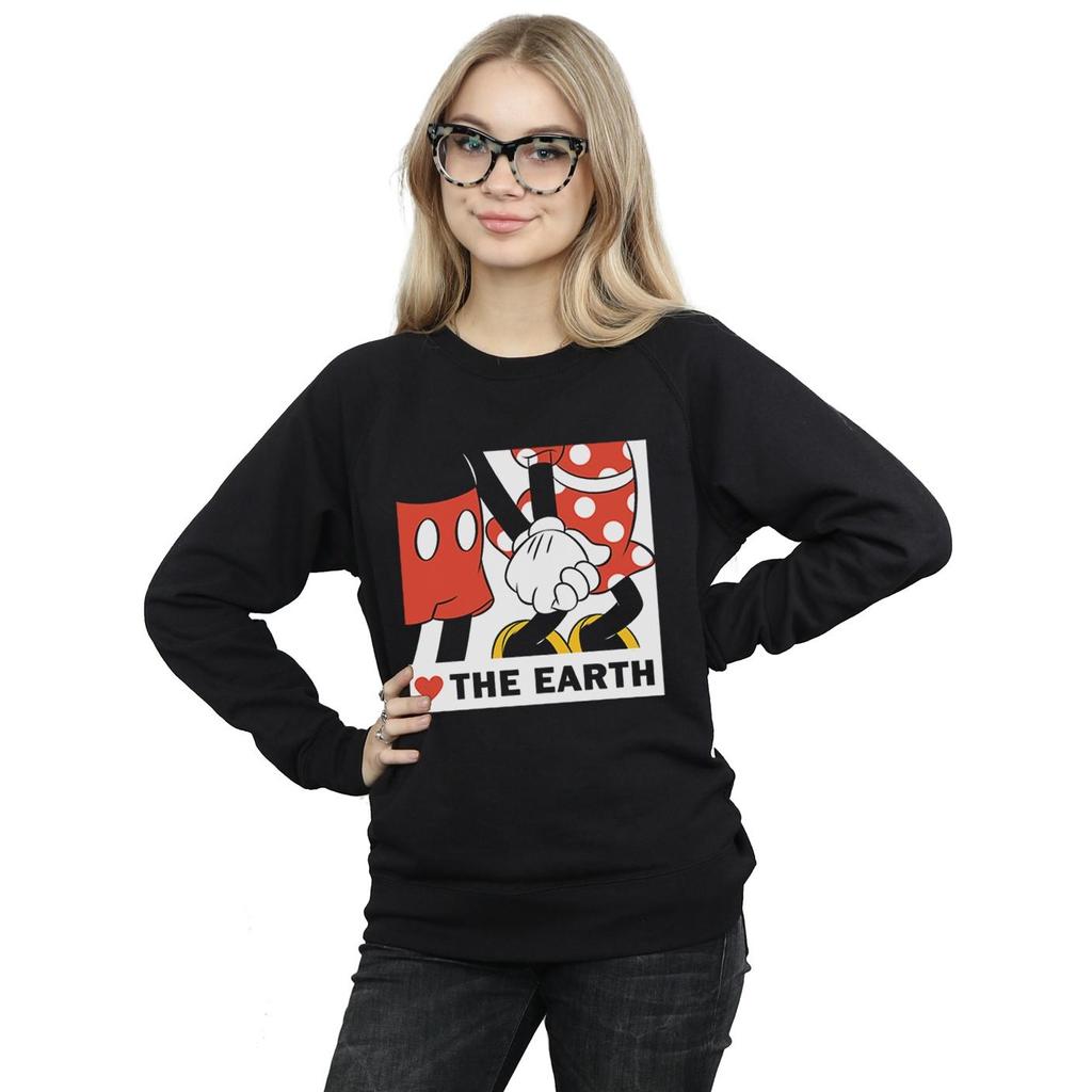 Disney Womens/Ladies Mickey Mouse Heart The Earth Sweatshirt