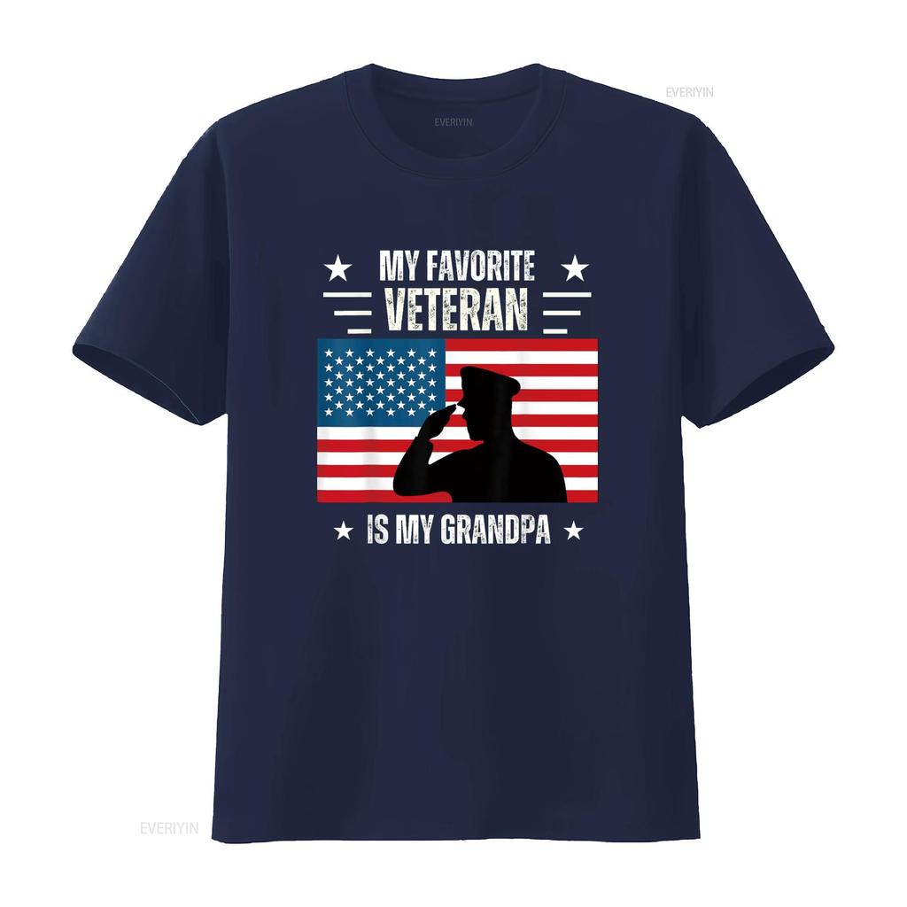 Veterans Day Military My Favorite Veteran Is Grandpa Kids T Shirt vintage Washed Versatile graphic Stylish designer clothes