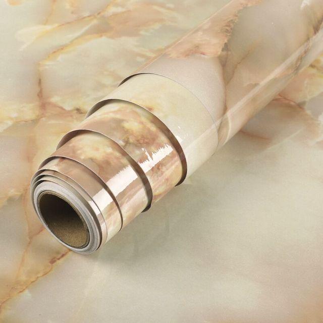 Waterproof Renovation Film Marble PVC Wallpapers DIY Self Adhesive Wall Stickers Kitchen Cabinets Decorative Sticky Paper Decals