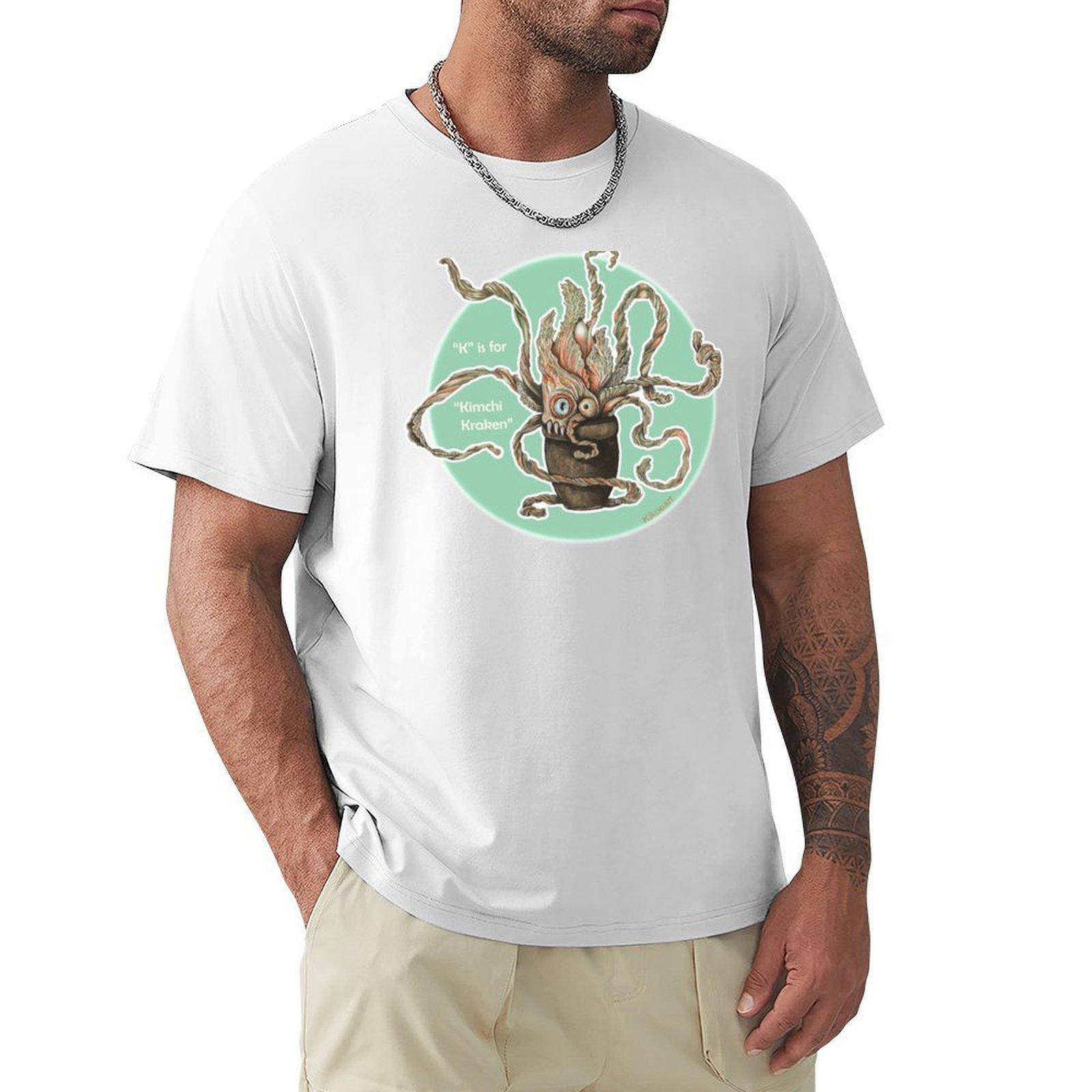 K is for Kimchi Kraken TShirt oversizeds plus size tops for a boy clothing for men S
