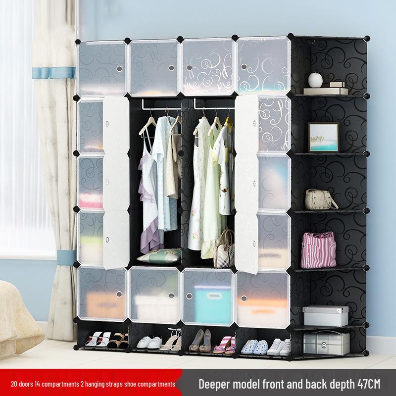 Vanden Minimalist Plastic Wardrobe: Children's & Adult Bedroom/Dorm Single Resin Storage Closet