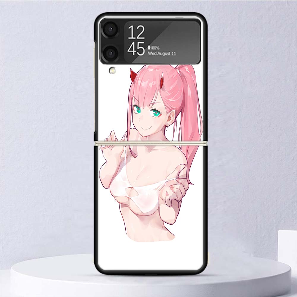 Zero Two Darling In The Franxx 02 Shockproof Case For Samsung Galaxy Z Flip 7 6 5 4 3 5G Phone Cover Z Flip3 Flip4 Flip5 Flip6 F