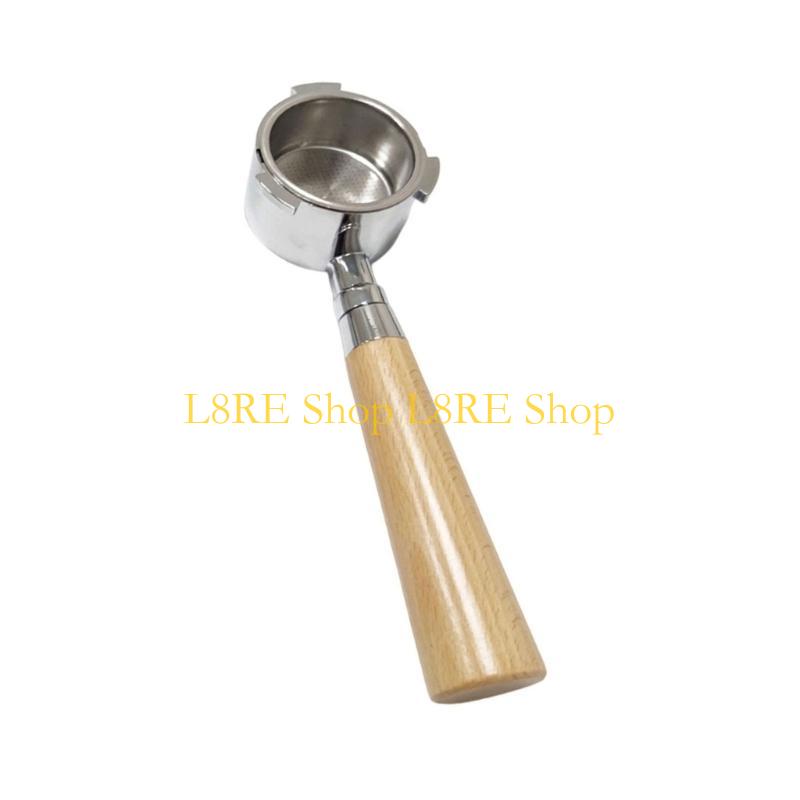 L8RE 51mm Coffee Portafilter For EC200/EC221/ECP33.21/ECO310 Stainless Steel Bottomless Portafilter With Wooden Handle
