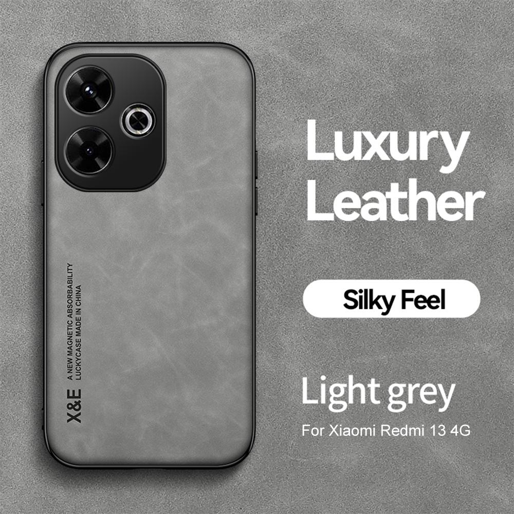 

Роскошный магнитный кожаный чехол для Xiaomi Redmi 13 Redmi13 4G противоударный мягкий задний чехол для PocoM6 Little Poko Poco M6 M 6 4G 2024 Business Cover For Redmi 13 4G