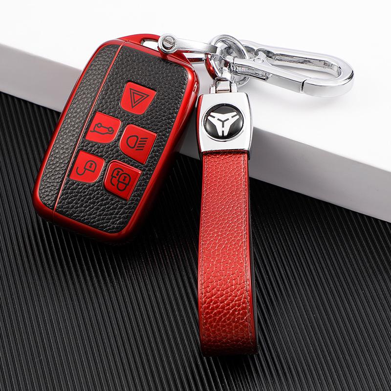 Compatible Leather Car Key Cases for Luhu, JB Range Rover Sport, Velar, Evoque, Discovery 4, and Divine Sport 5.