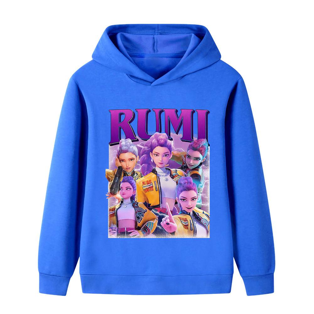 B1208 Kids Boys Girls Kpop Rumi Zoey Mira Print Long Sleeves Hoodie