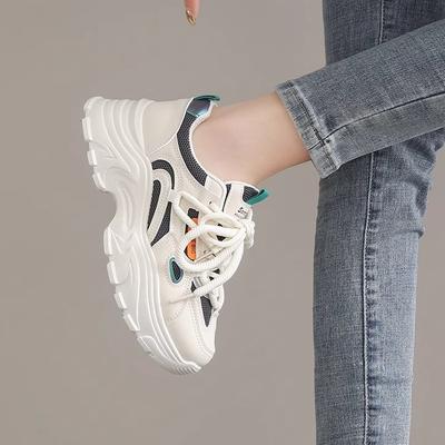 2025 Popular Dad Shoes Women's Spring Mesh Breathable Feet Small Increase In Height Thick-soled Casual Sports Shoes Women