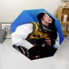 Singer Billie Eilish1 Print Automatic Umbrella, 8 Rib Iron Frame, Plastic Handle, Suitable for Outdoor Travel &Daily , Ideal Gift