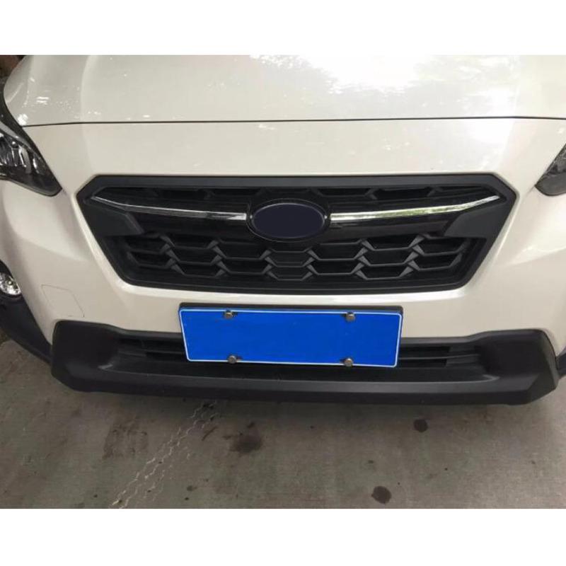 For SUBARU XV 2018     Styling Body Protect Detector ABS Chrome Trim Front Up Head Grid Grill Grille Panel 2pcs