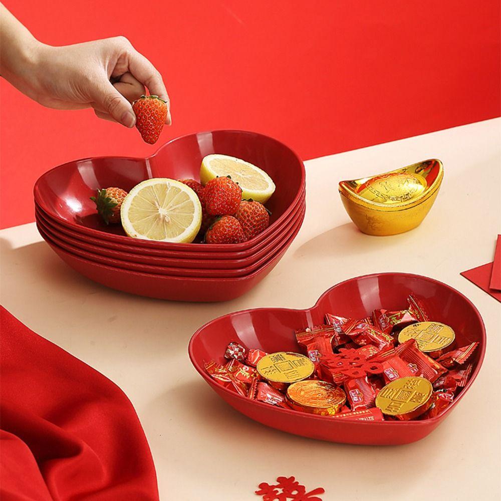 5/10Pcs Heart-shaped Love Fruit Plate Creative Snack Love Tray Heart Spit Bone Dish Home Party Use