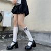 1 Pair Princess Style Dress Socks for Girl Calf Tube Frilly Socks Ballet Socks Ruffle Calf Socks with Bows Lace Top Sock