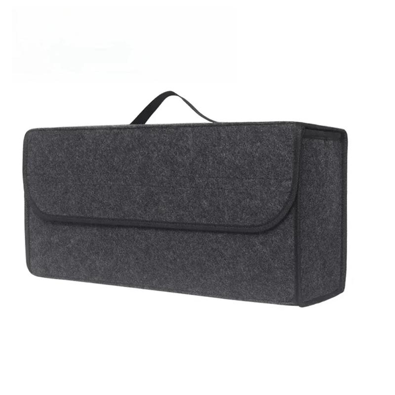 1/2pc Foldable Car Trunk Storage Box Large Capacity Anti Slip Felt Cloth Car Interior Tidy Container Boot Storage Organizer Bag