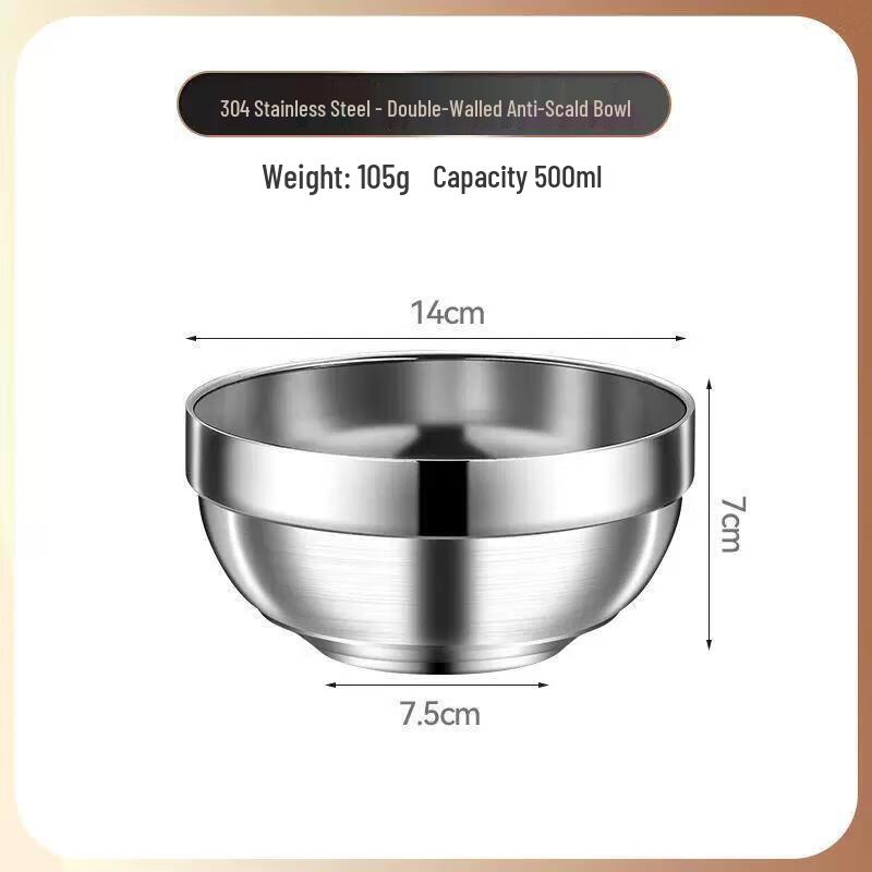 

Huìhuáng 304 Stainless Steel Double Wall Insulated Soup Bowl