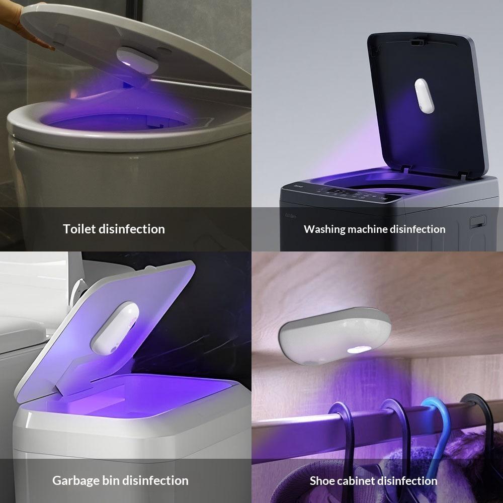 Toilet UV Ultraviolet Sterilization Lamp Portable Disinfection Lamp Household USB Rechargeable Deodorant Artifact Induction Night Light