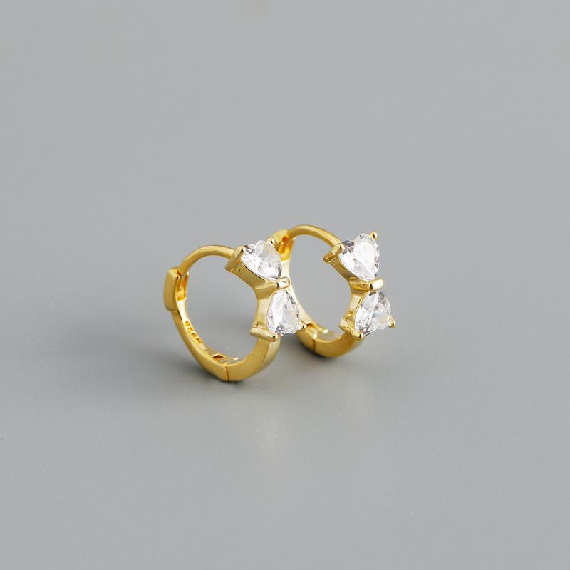 

Модні сережки зі срібла S925 у формі банта. Жіночі срібні прикраси золотистий